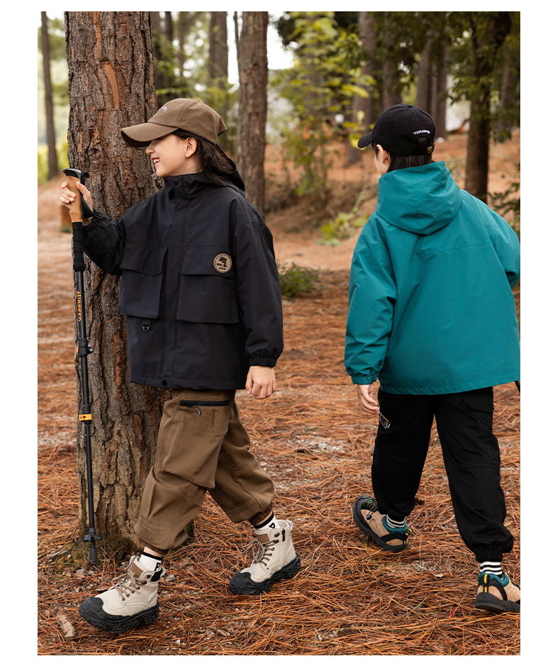 Three-in-one polar fleece liner three-dimensional pocket jacket 220-Q23518 children