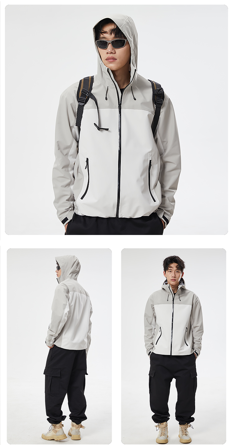 Outdoor windproof and waterproof single-layer laminated hard shell jacket KN-26988