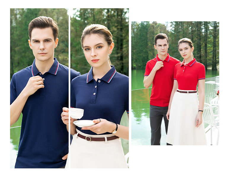 195g long-staple cotton lapel short-sleeved POLO shirt universal 72-2281