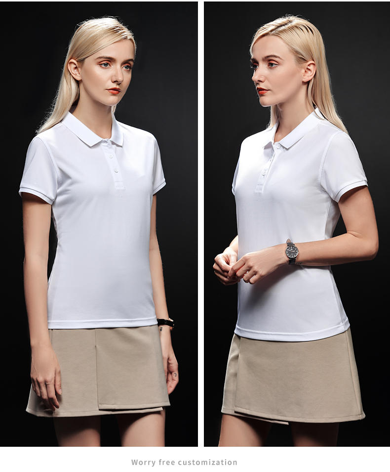 Ice silk cotton solid color lapel short sleeve POLO shirt universal SNS-2206