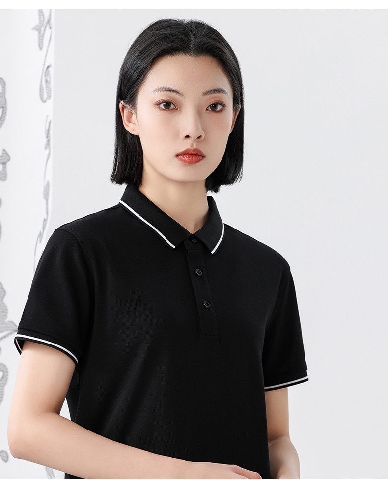 195g 50s double yarn lapel short sleeve POLO shirt GJ28-7325