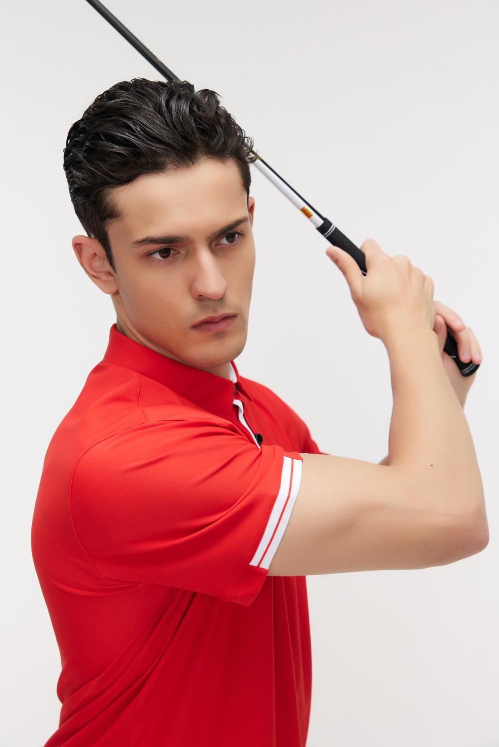 Dynamic pique short-sleeved lapel POLO shirt (European size) GY7-329