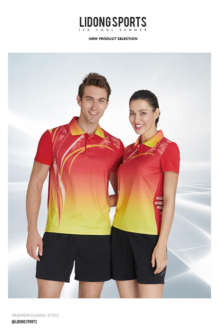 Quick-drying gradient color lapel short-sleeved POLO shirt for men GJ3-7321