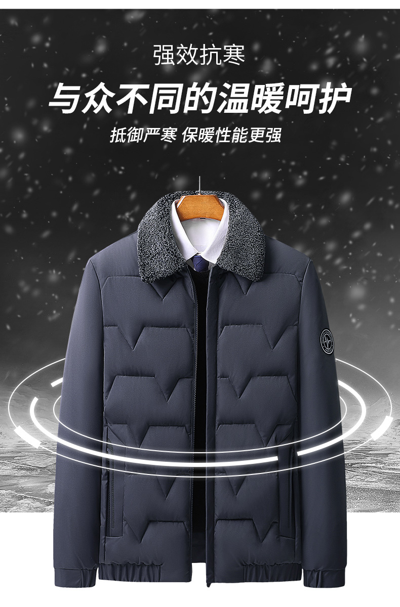 Plush and thickened men lapel design cotton coat KC1-5319