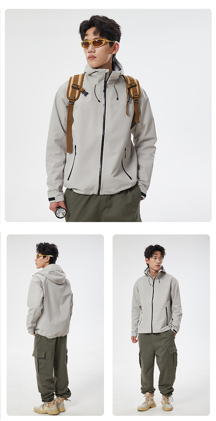 Outdoor windproof and waterproof single-layer laminated hard shell jacket KN-26988