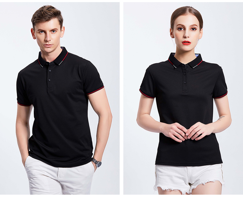 200g ice ion mercerized cotton business color lapel short sleeve POLO shirt universal GJ11-9018