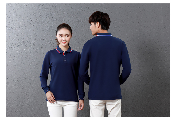 210g pique business casual lapel long sleeve POLO shirt GJ15-2988