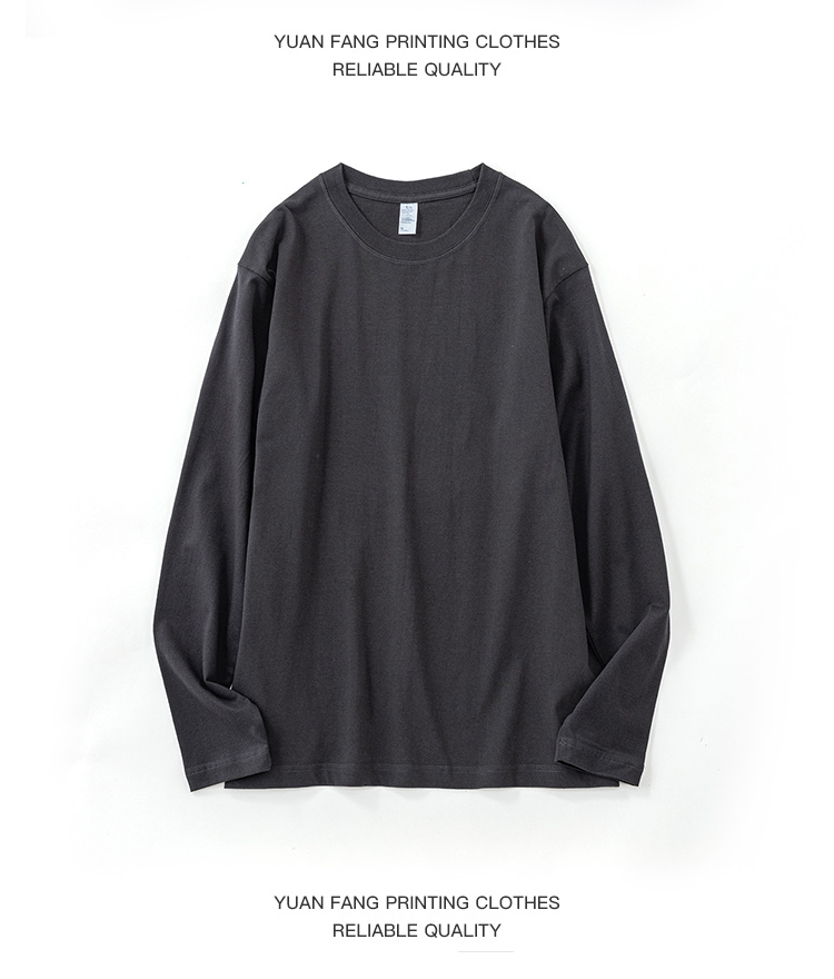 250g pure cotton straight-cut round-neck long-sleeved T-shirt universal style FY-5900