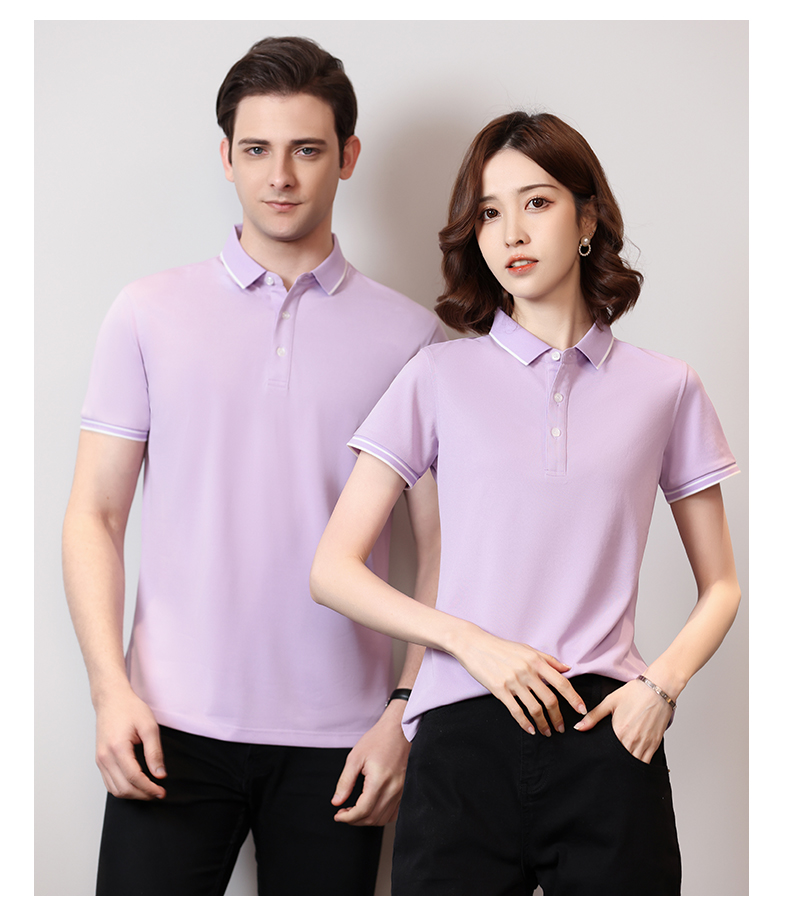 195g 40 count silk cotton lapel short sleeve POLO shirt GJ15-6608