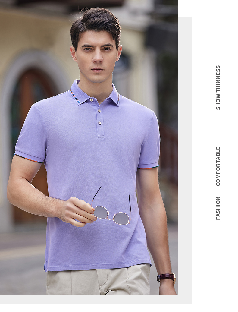 230g hexagonal mercerized antibacterial beads lapel short-sleeved polo shirt 72-2302