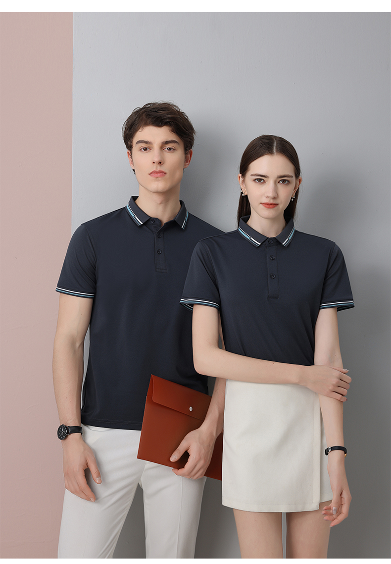 200g Hongzhan solid color lapel short-sleeved POLO shirt YZ02-23228