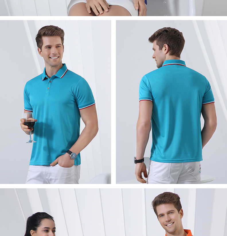 High-end nanofiber couple lapel POLO shirt H32-9808