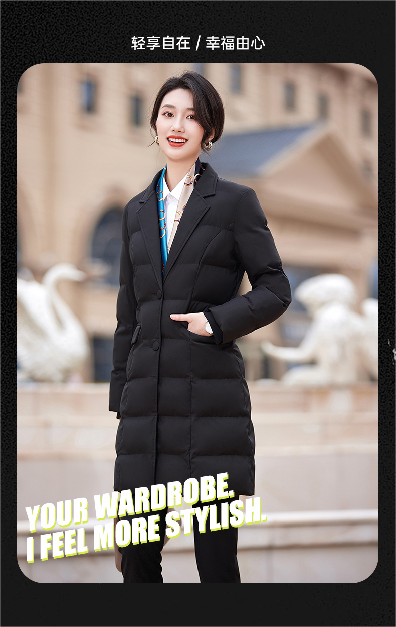 Autumn and winter business warm mid-length cotton coat for women DY7-2320 for women