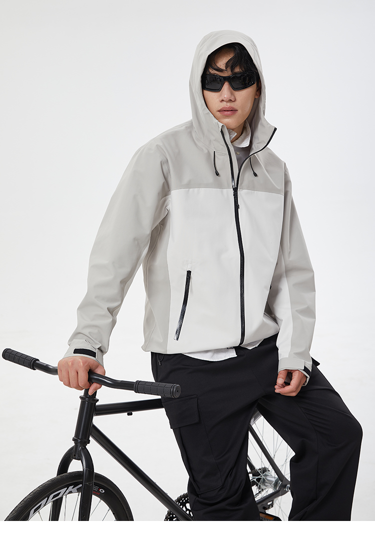 Outdoor windproof and waterproof single-layer laminated hard shell jacket KN-26988