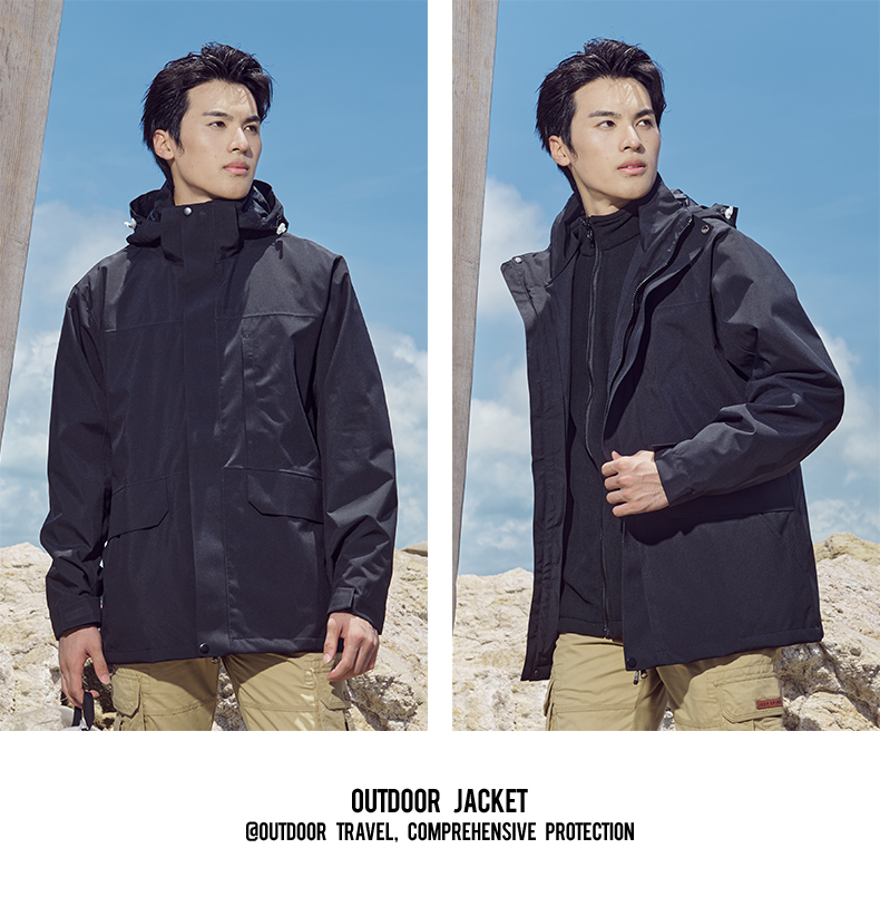 Outdoor detachable three-in-one fleece liner jacket T02-8207