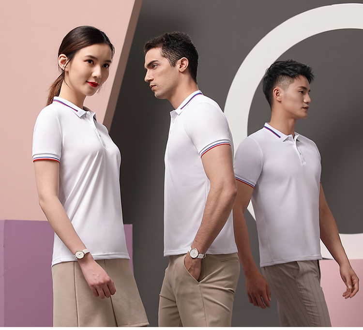 185g 32-count high elastic fiber interlaced lapel short-sleeved POLO shirt universal style HW01-2012