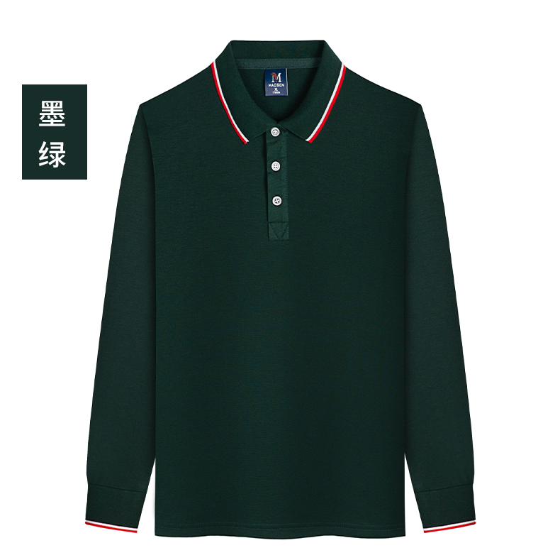 200g combed siro high imitation cotton Yinglang lapel long sleeve POLO shirt YZ01-6009