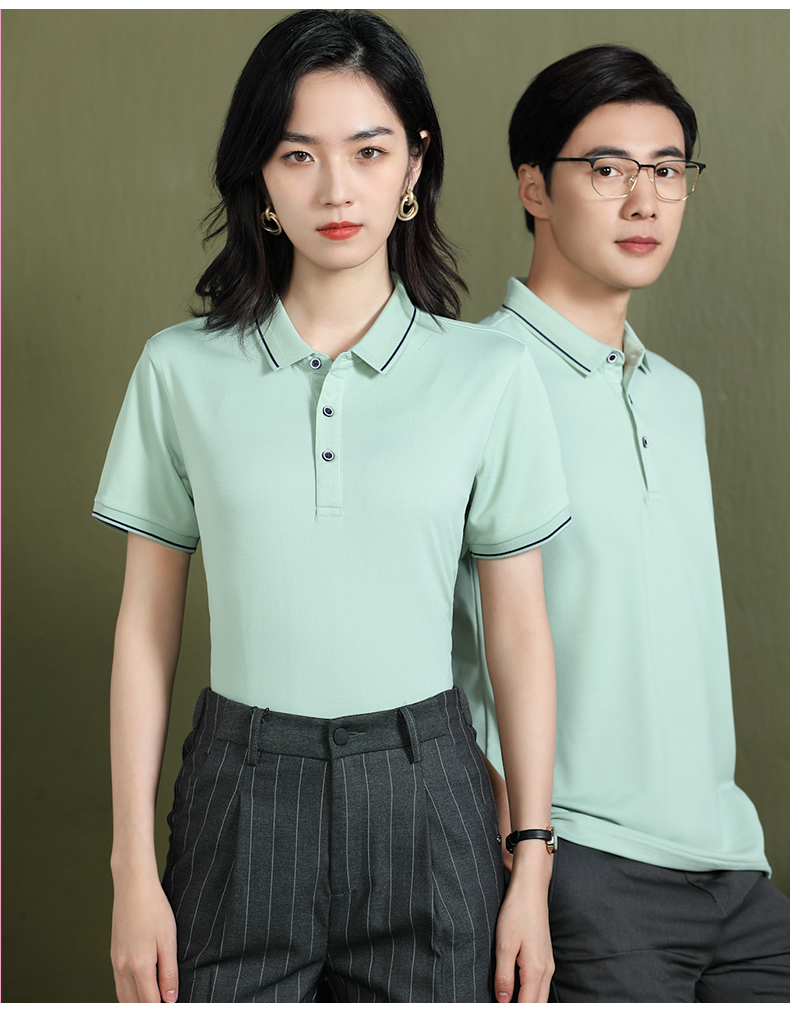 200g ice ion new version lapel short-sleeved POLO shirt universal style W14-FN99002