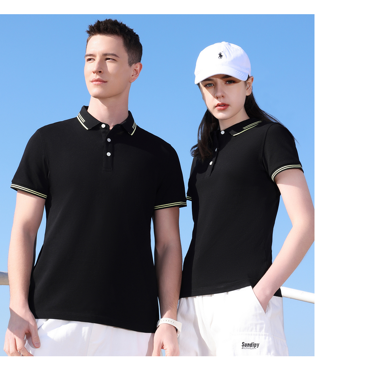 190g 40 count Xinjiang cotton beaded lapel short-sleeved POLO shirt universal GJ19-306