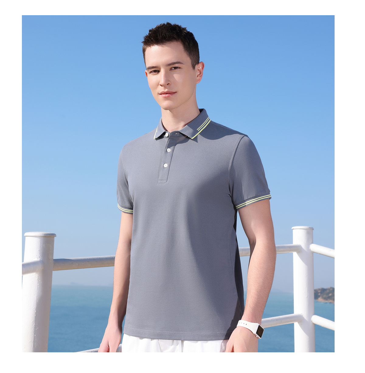 190g 40 count Xinjiang cotton beaded lapel short-sleeved POLO shirt universal GJ19-306