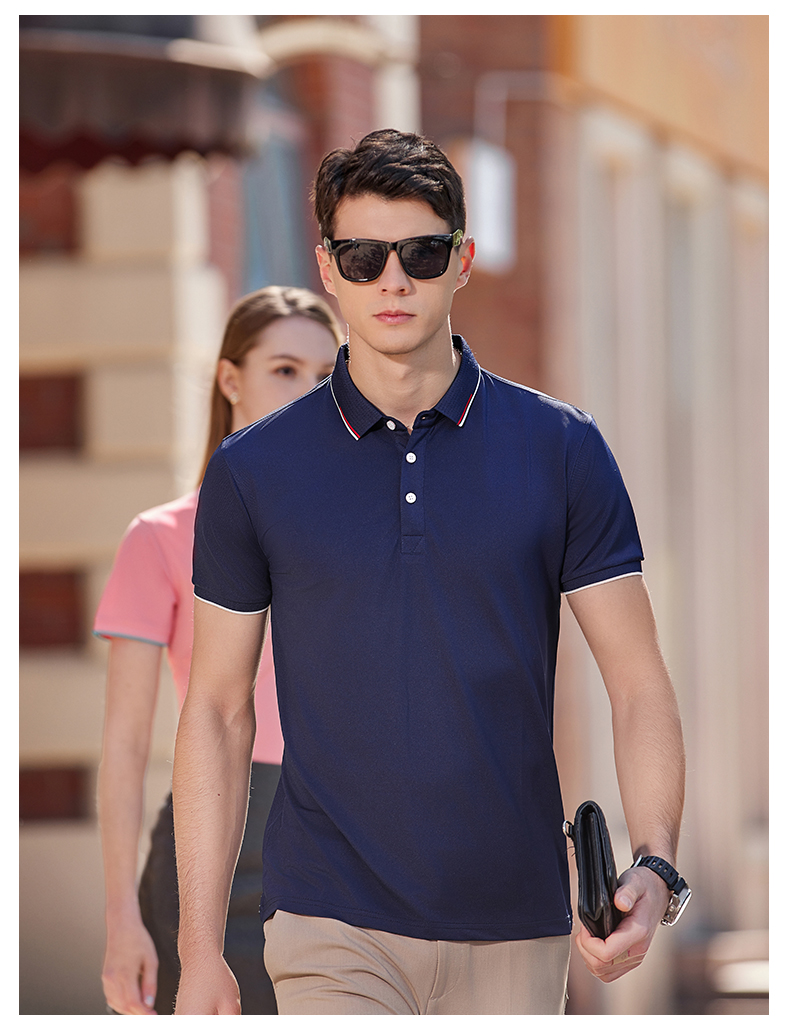 Business anti-wrinkle ice silk cotton short-sleeved lapel POLO shirt H17-TST3