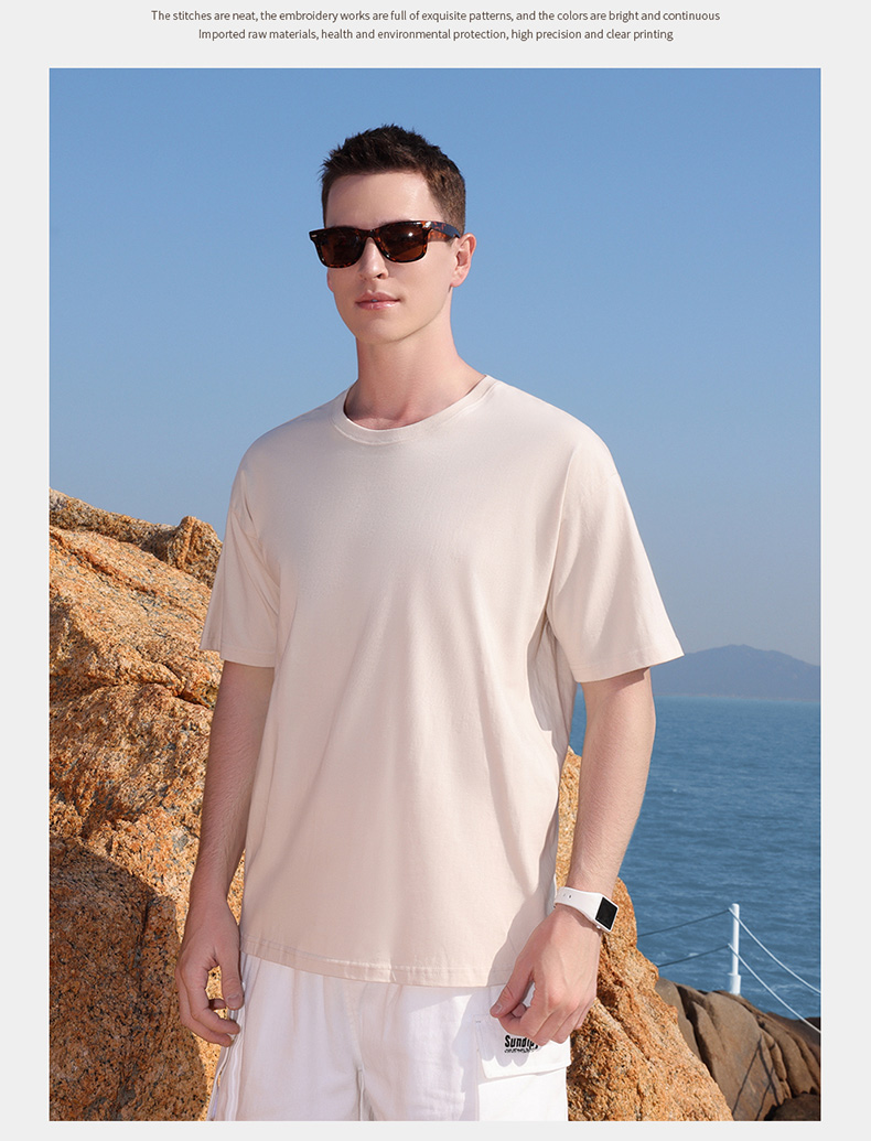 260g 40 count heavy extended edition cotton brand popular color round neck T-shirt H09-0566 (bulk)