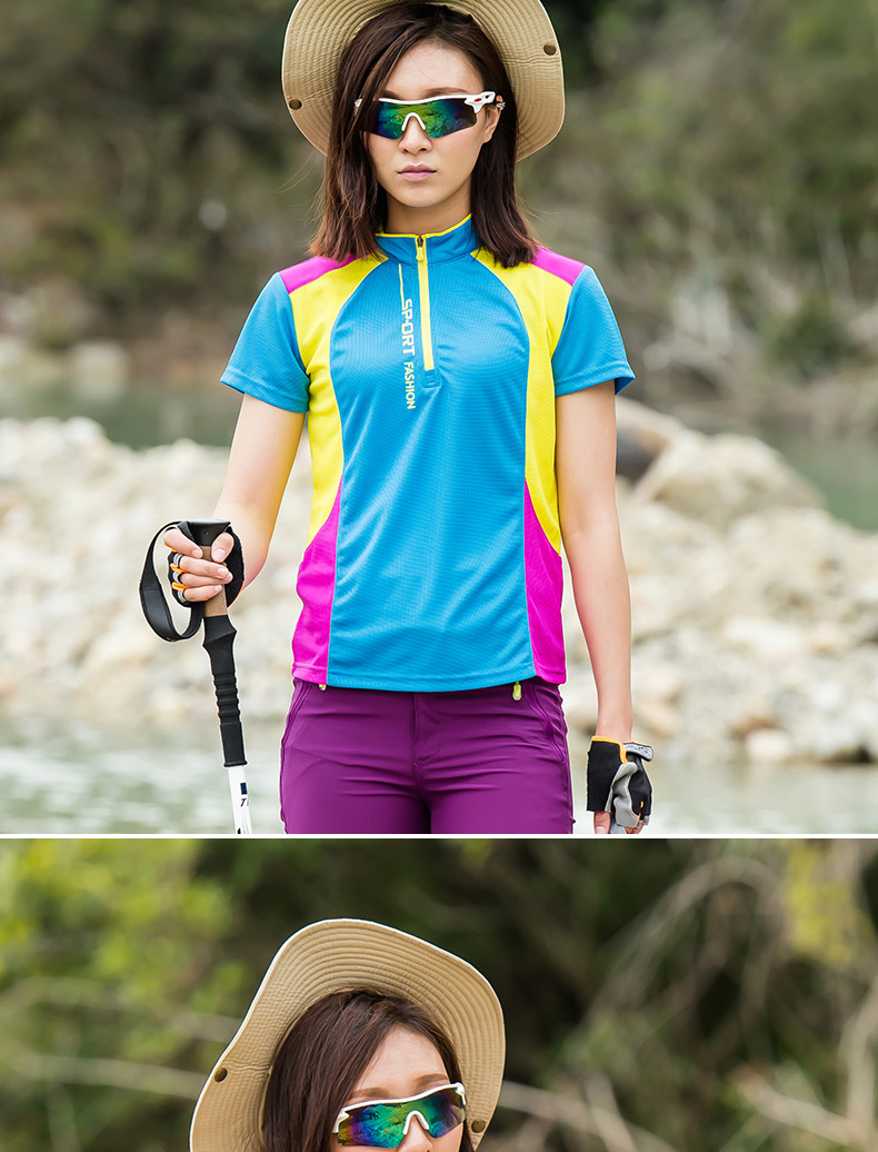 Outdoor couple quick-drying round neck short-sleeved T-shirt female KZ-8188 female