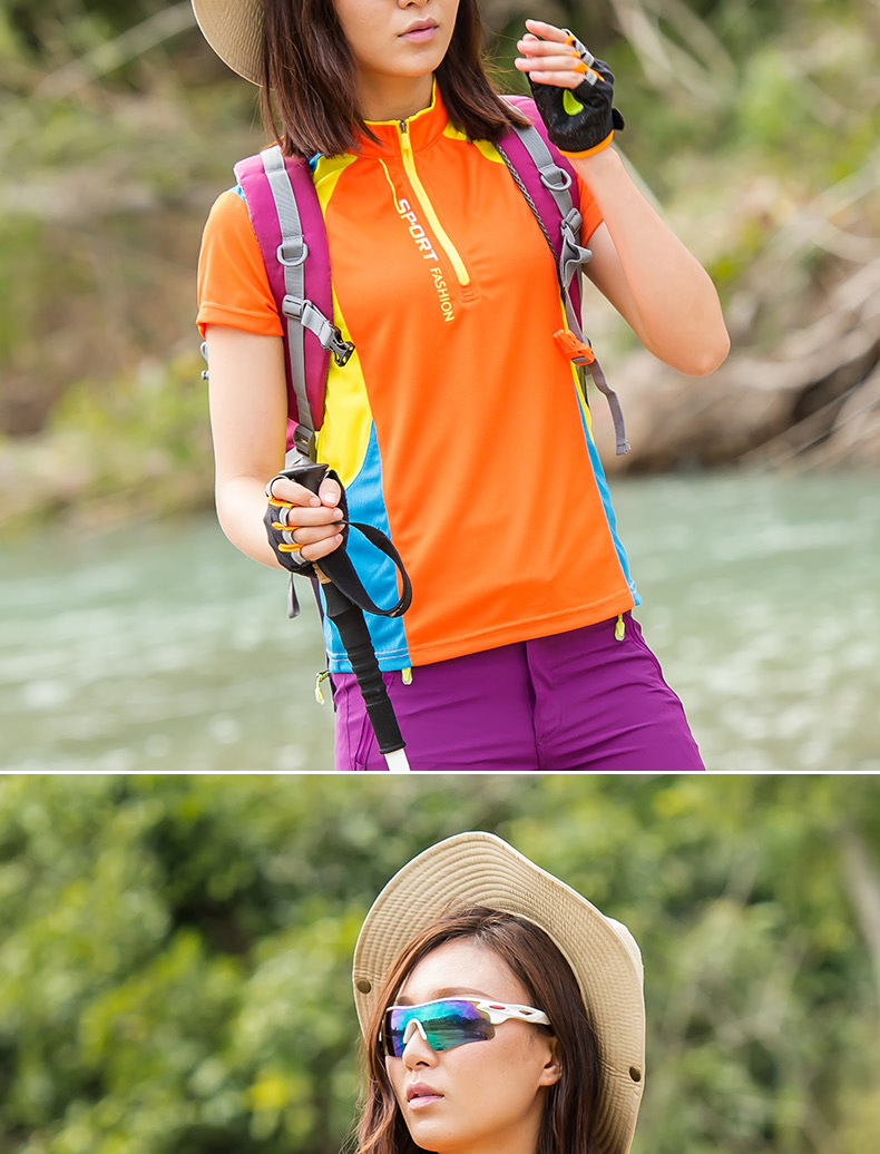 Outdoor couple quick-drying round neck short-sleeved T-shirt female KZ-8188 female