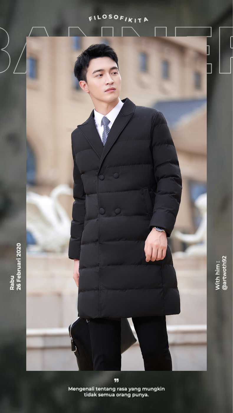 Autumn and winter down cotton warm cotton coat mid-length men style DY7-2319A men style