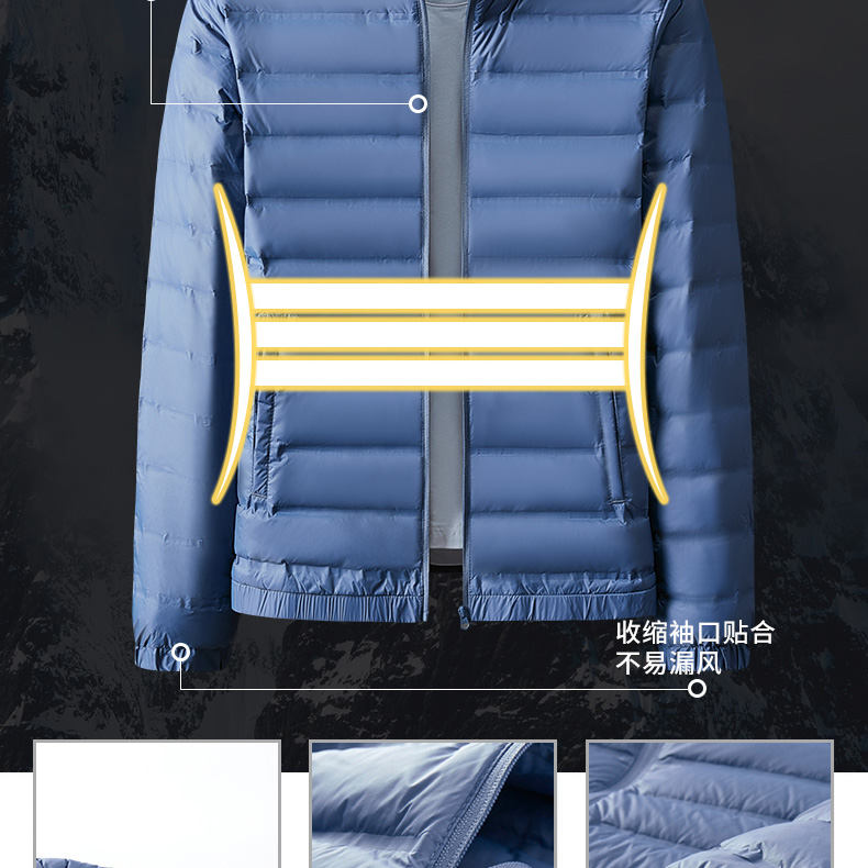 Outdoor windproof warm down jacket women jacket liner jacket men KW1-3335