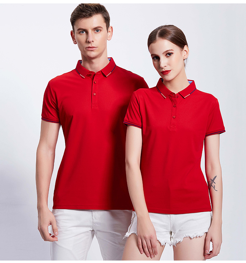 200g ice ion mercerized cotton business color lapel short sleeve POLO shirt universal GJ11-9018