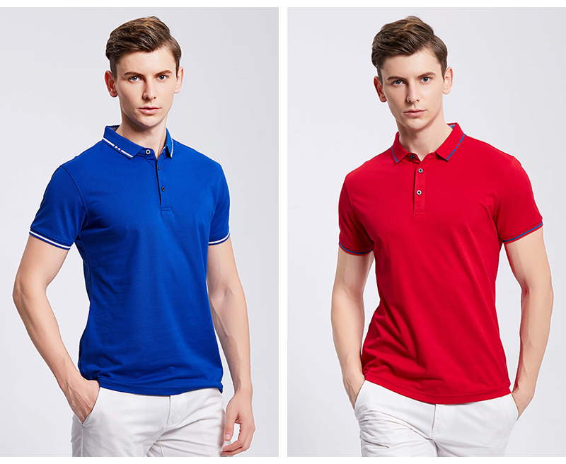 190g ceramic mulberry silk business color lapel short sleeve POLO shirt universal GJ11-9966