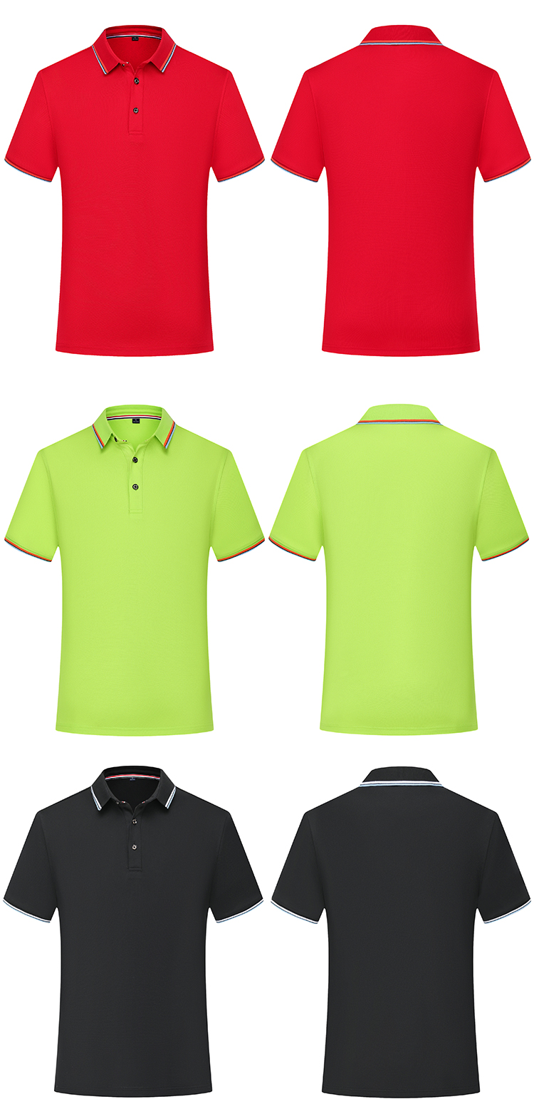 200g double stripe two-level collar short-sleeved POLO shirt universal GJ18-6880