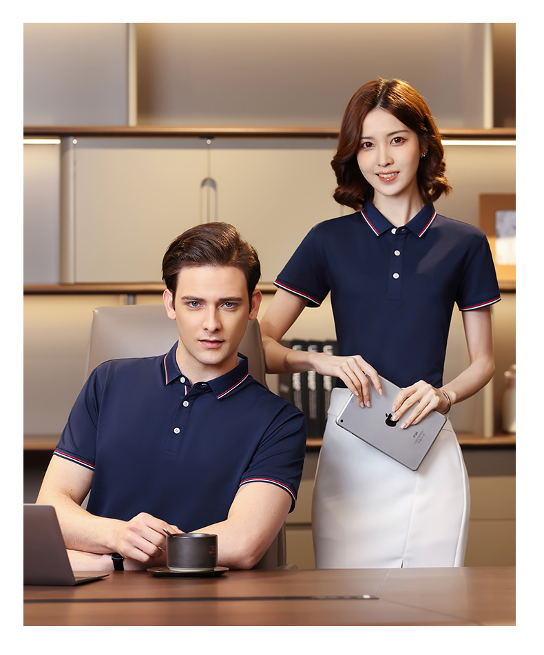 200g 40pcs seaweed silk pearl lapel short-sleeved POLO shirt GJ15-9958