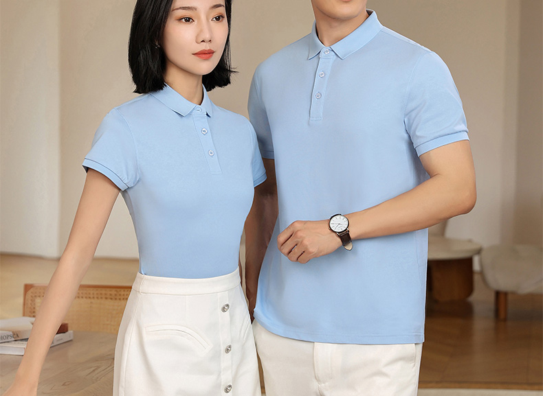 200g 40 solid color quality lapel short-sleeved POLO shirt for women G17-101