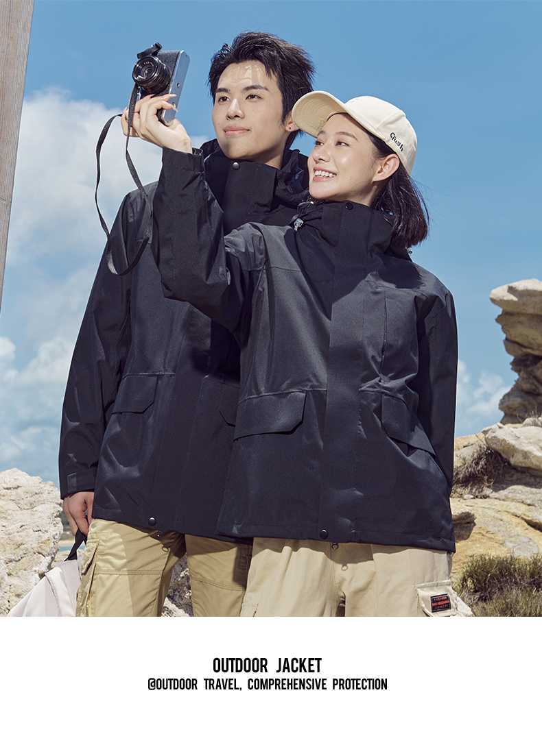 Outdoor detachable three-in-one fleece liner jacket T02-8207