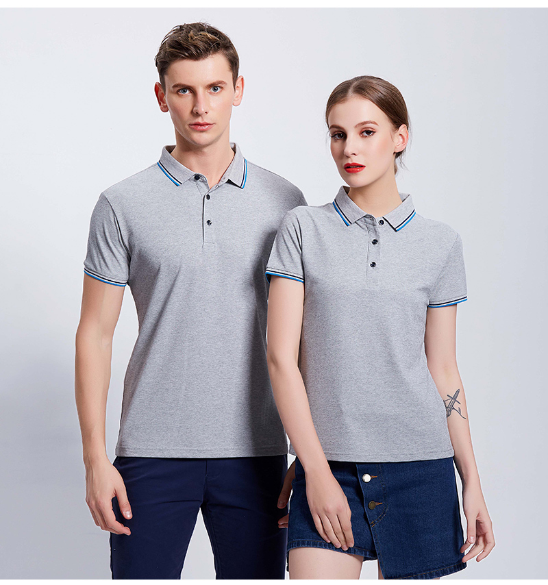 200g ice ion mercerized cotton business color lapel short sleeve POLO shirt universal GJ11-9019