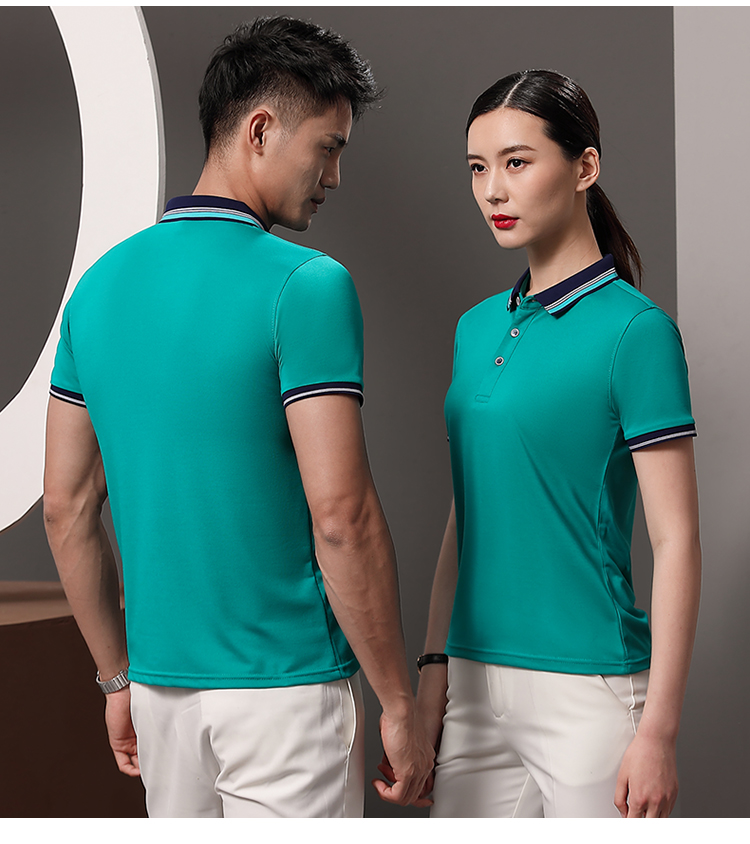 185g 32-count high elastic fiber interlaced lapel short-sleeved POLO shirt universal style HW01-2012