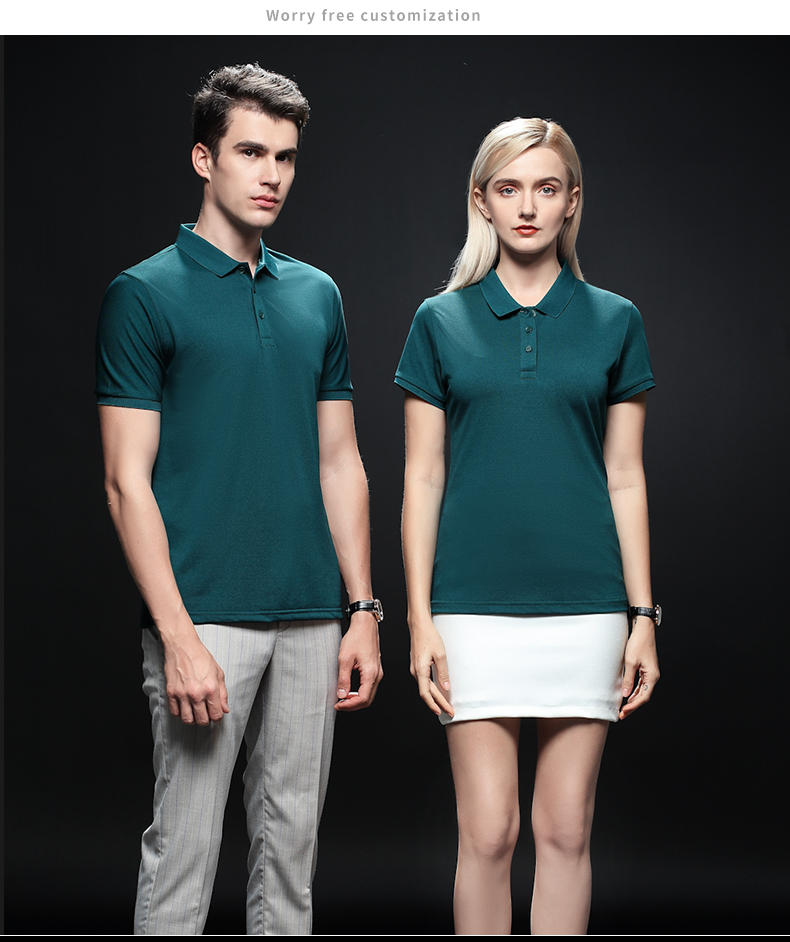 Ice silk cotton solid color lapel short sleeve POLO shirt universal SNS-2206