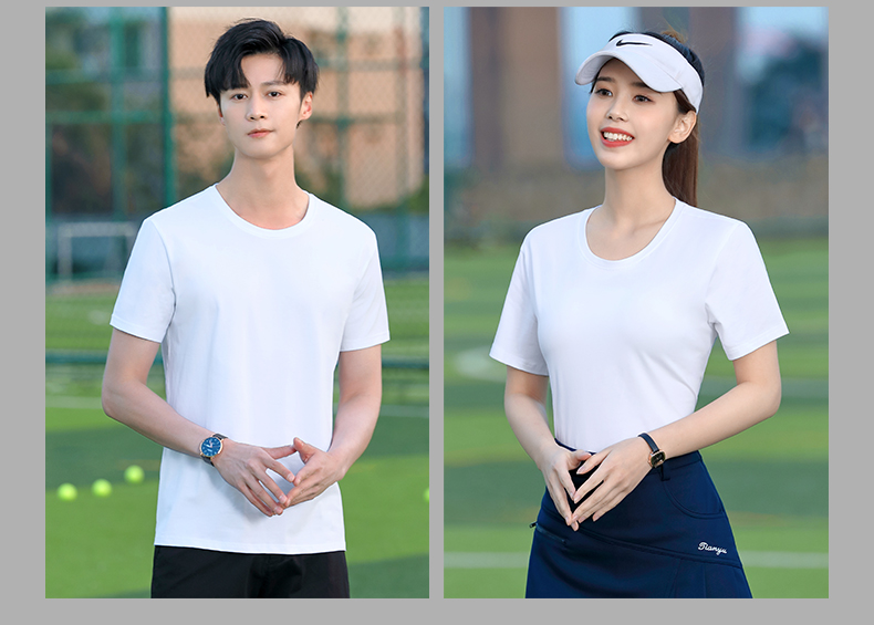 40 solid color sports short-sleeved round neck T-shirt H32-826