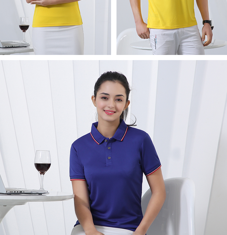 High-end nanofiber couple lapel POLO shirt H32-9808