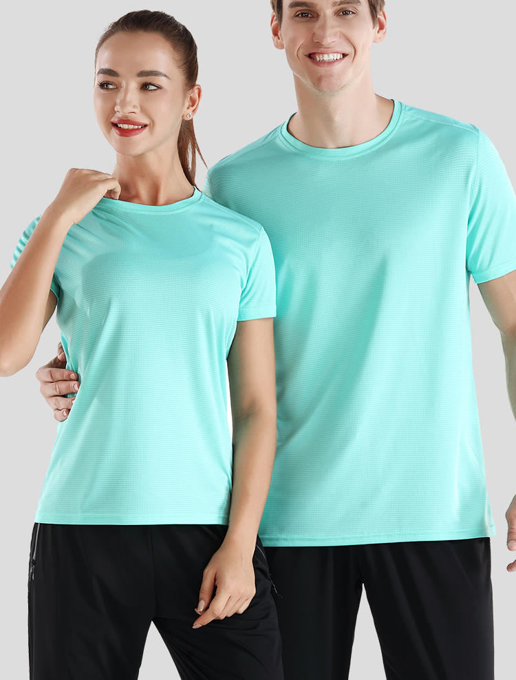 Solid color sports quick-drying round neck short-sleeved T-shirt for men GJ3-7327