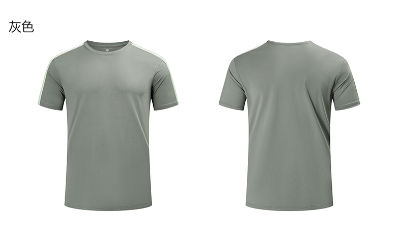 180g color matching plain fabric round neck T-shirt GJ8-9006