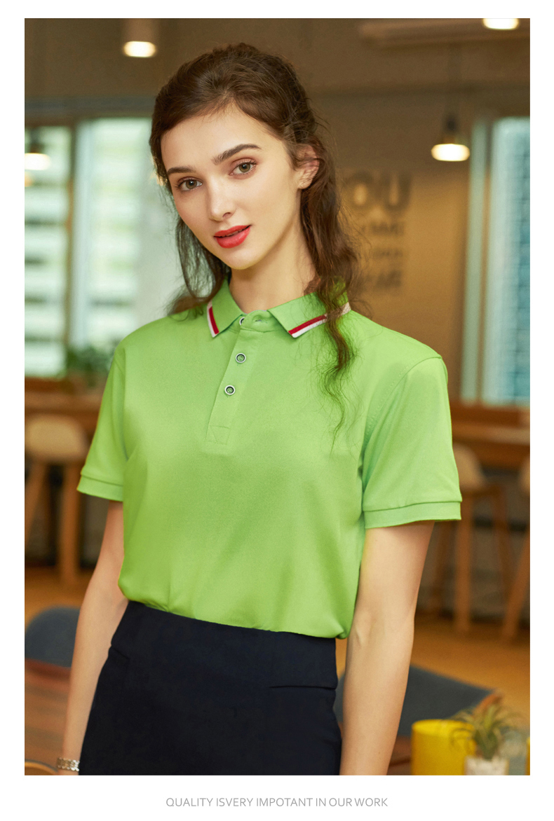 220g Thousand Silk Cotton Short Sleeve Lapel POLO Shirt Universal Style SNS-9088