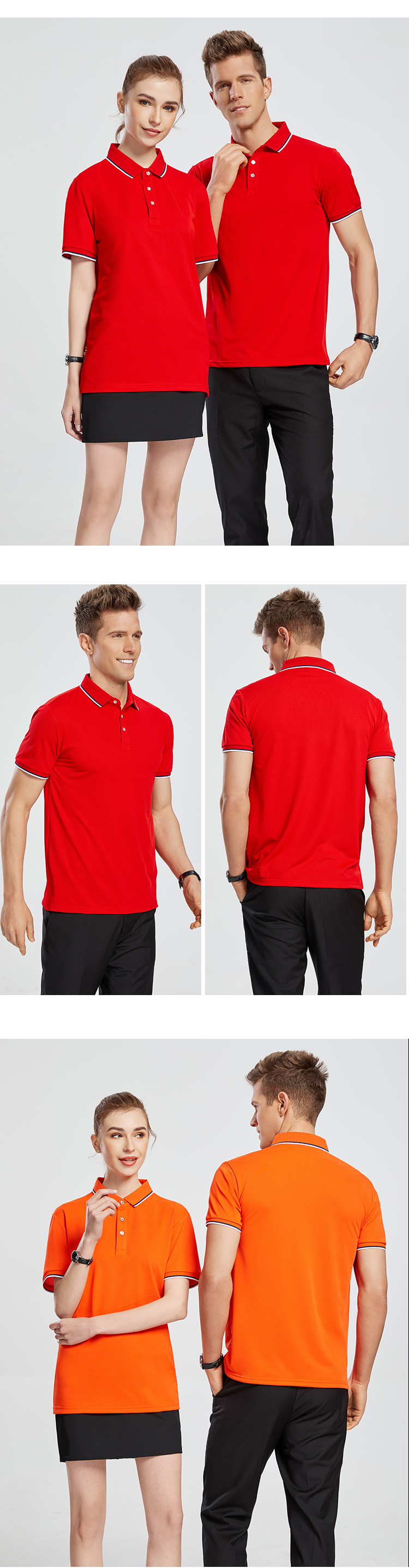 200g spun cotton noble lapel short-sleeved POLO shirt universal GT3-189-2156