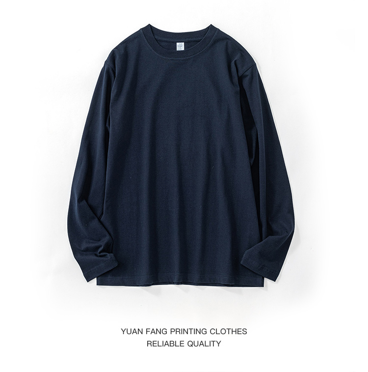 250g pure cotton straight-cut round-neck long-sleeved T-shirt universal style FY-5900