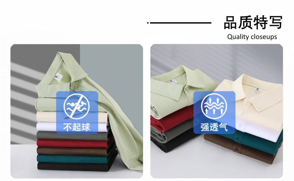 240g heavyweight drop shoulder solid color lapel short sleeve POLO shirt universal GJ23-P068