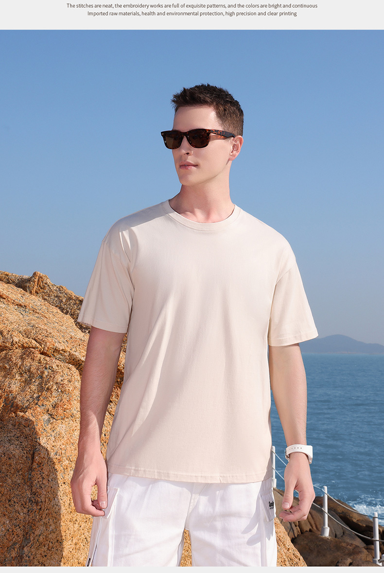 260g 40 count heavy extended edition cotton brand popular color round neck T-shirt H09-0566 (bulk)