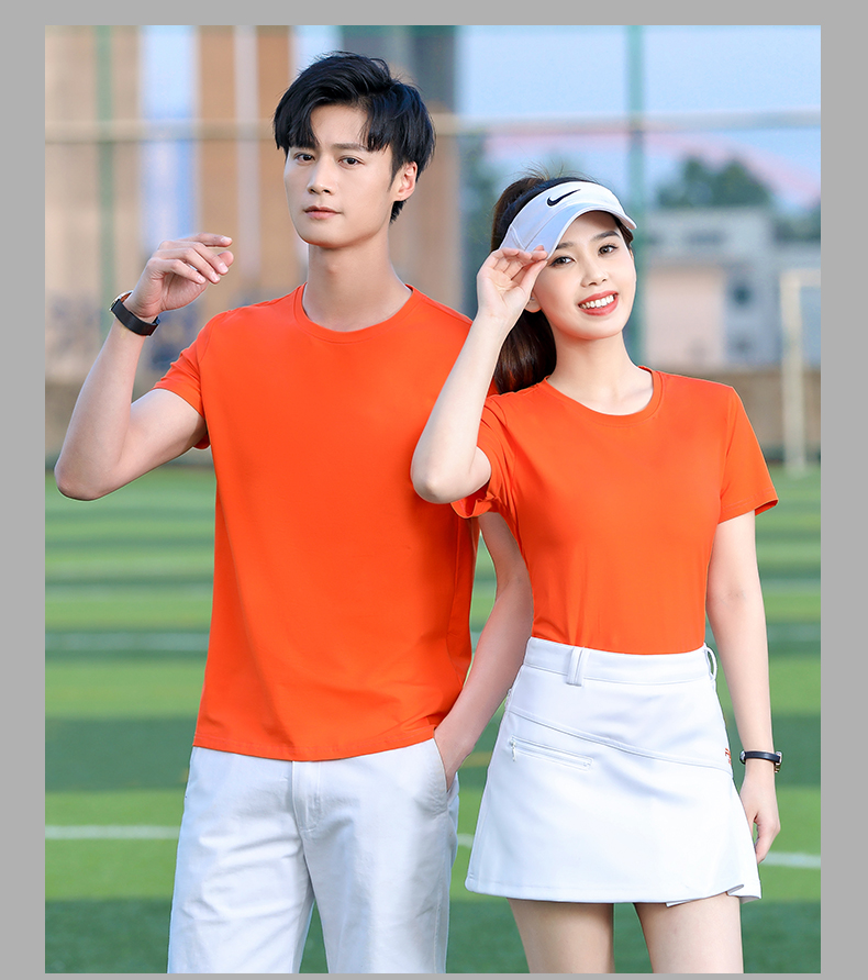 40 solid color sports short-sleeved round neck T-shirt H32-826