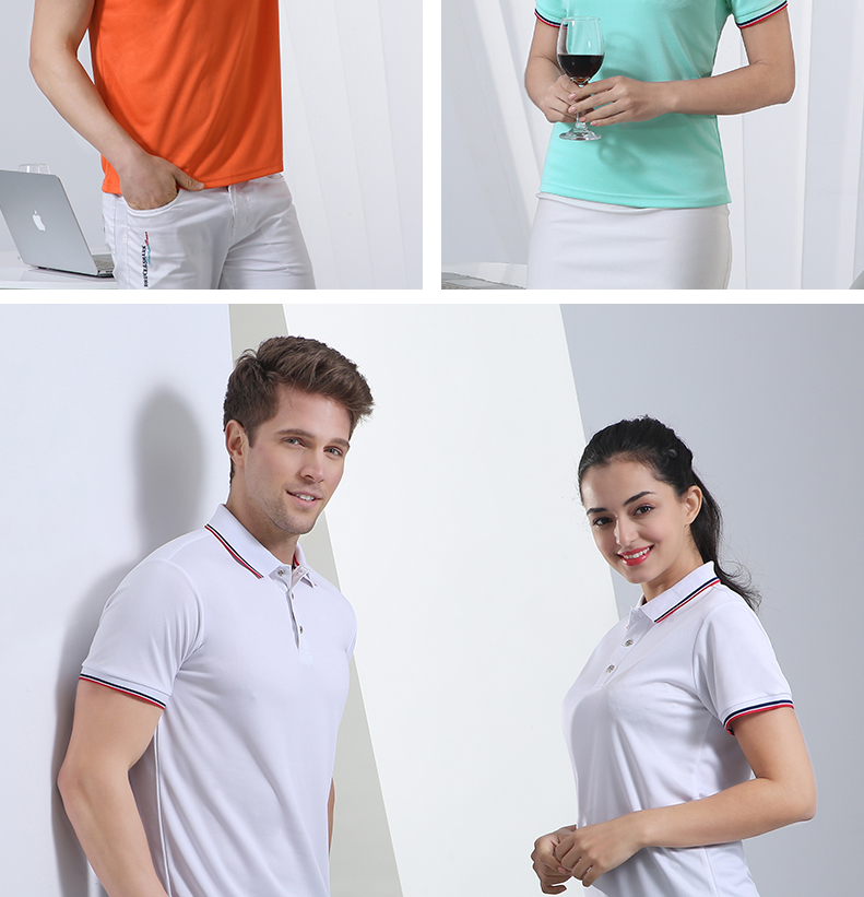 High-end nanofiber couple lapel POLO shirt H32-9808